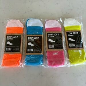 Nobull Short Socks in Neon Colors Set‎ of 4 Size XL NIP